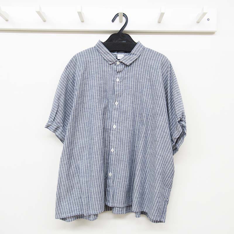 NOUVELLES DU PARADIS コットンリネンストライプブラウス/StripeB9E 【日本製】